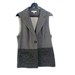 CAbi Over the Moon Grey Single Button Vest Medium